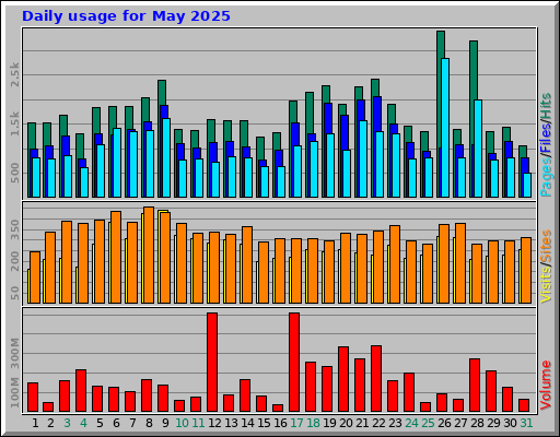 Daily usage for May 2025