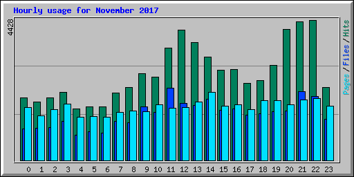 Hourly usage for November 2017