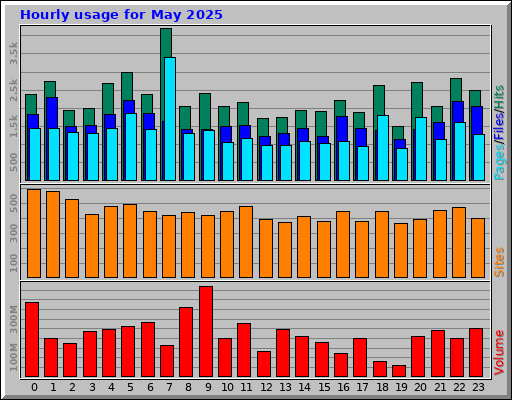 Hourly usage for May 2025