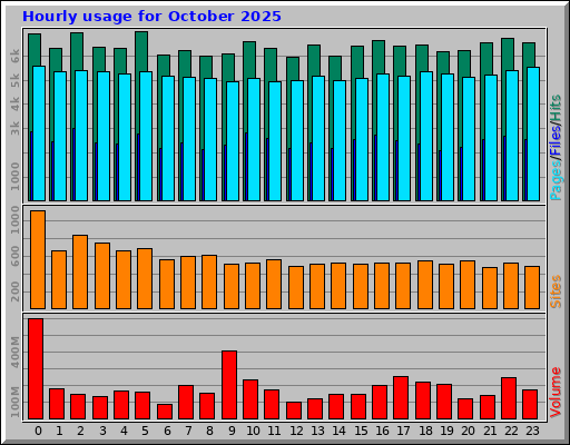 Hourly usage for October 2025